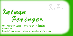 kalman peringer business card