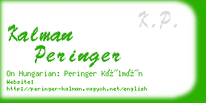 kalman peringer business card